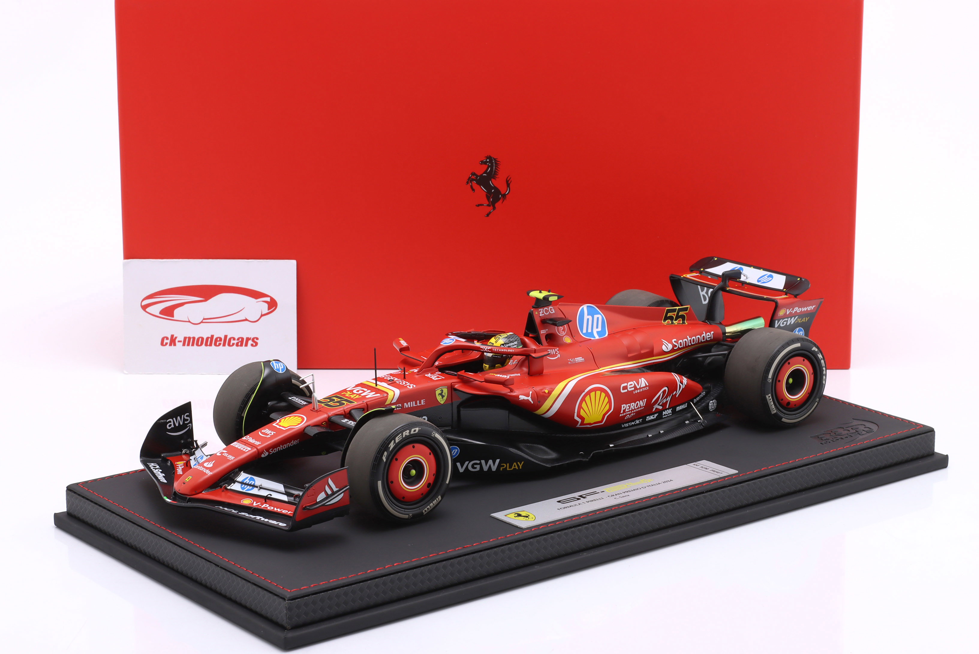 BBR Models 1:18 Carlos Sainz jr. Ferrari SF-24 #55 4th Italy GP