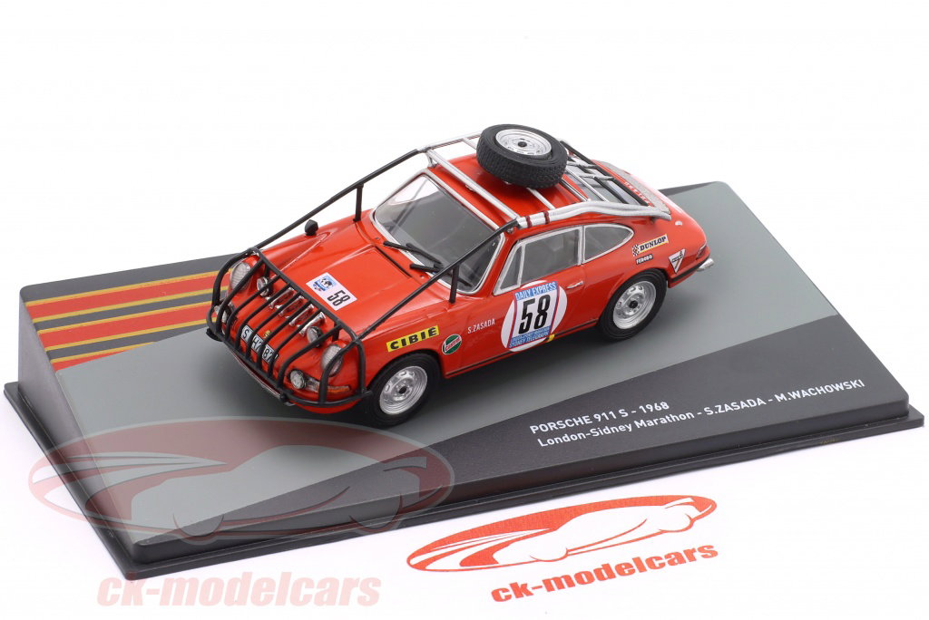 Altaya 1:43 Porsche 911 S #58 4th London-Sidney Marathon 1968