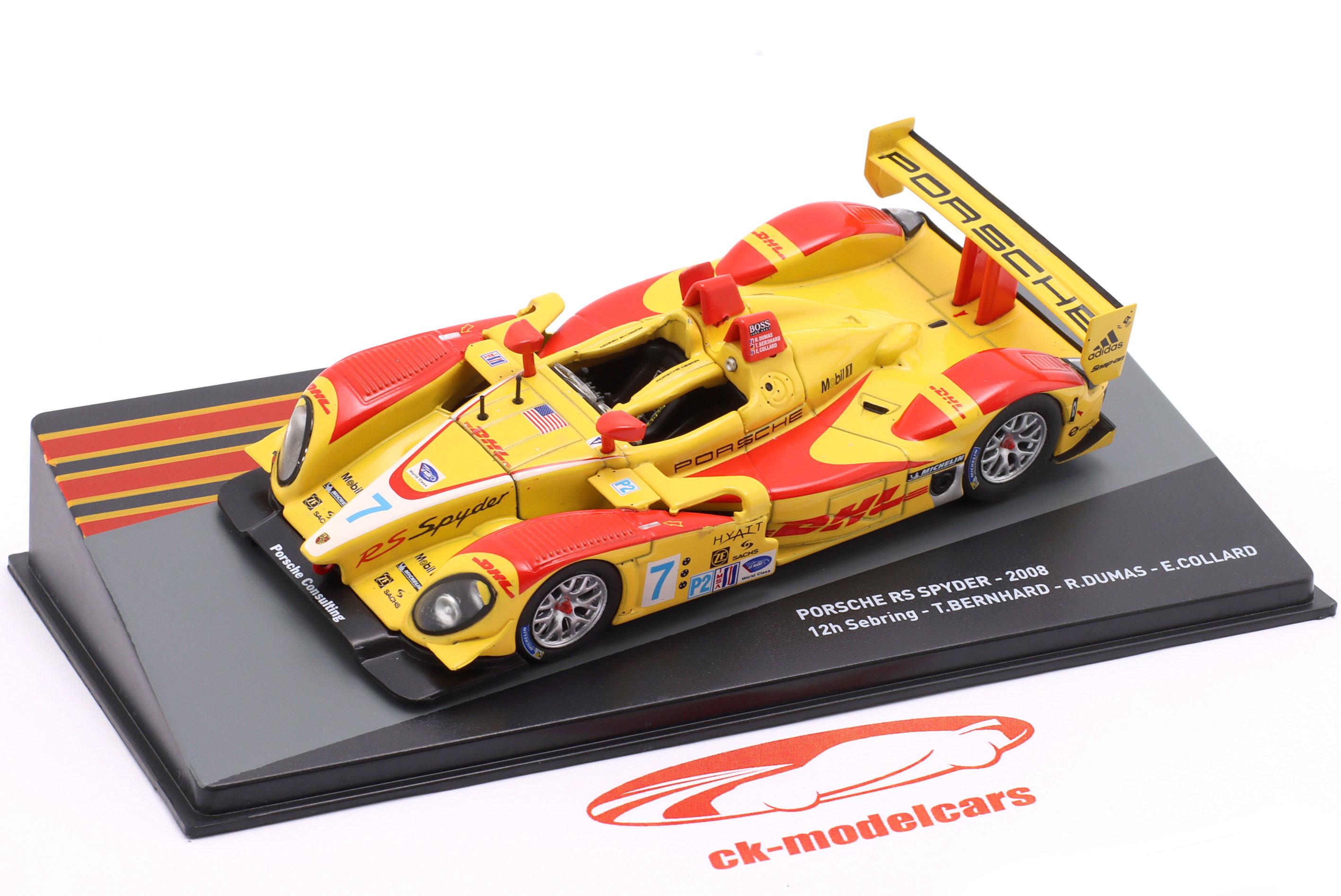 Altaya 1:43 Porsche RS Spyder #7 Winner 12h Sebring 2008 Bernhard