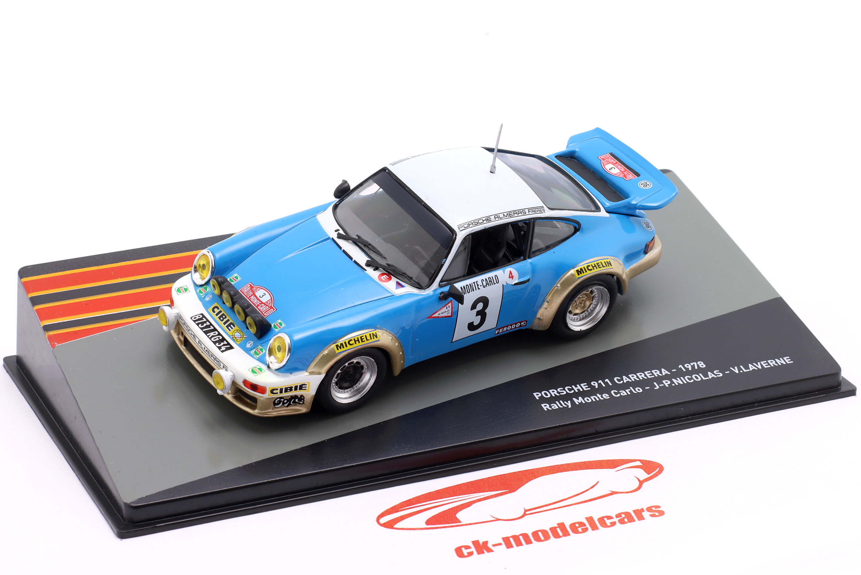 Altaya 1:43 Porsche 911 Carrera #3 Winner Rally Monte Carlo 1978