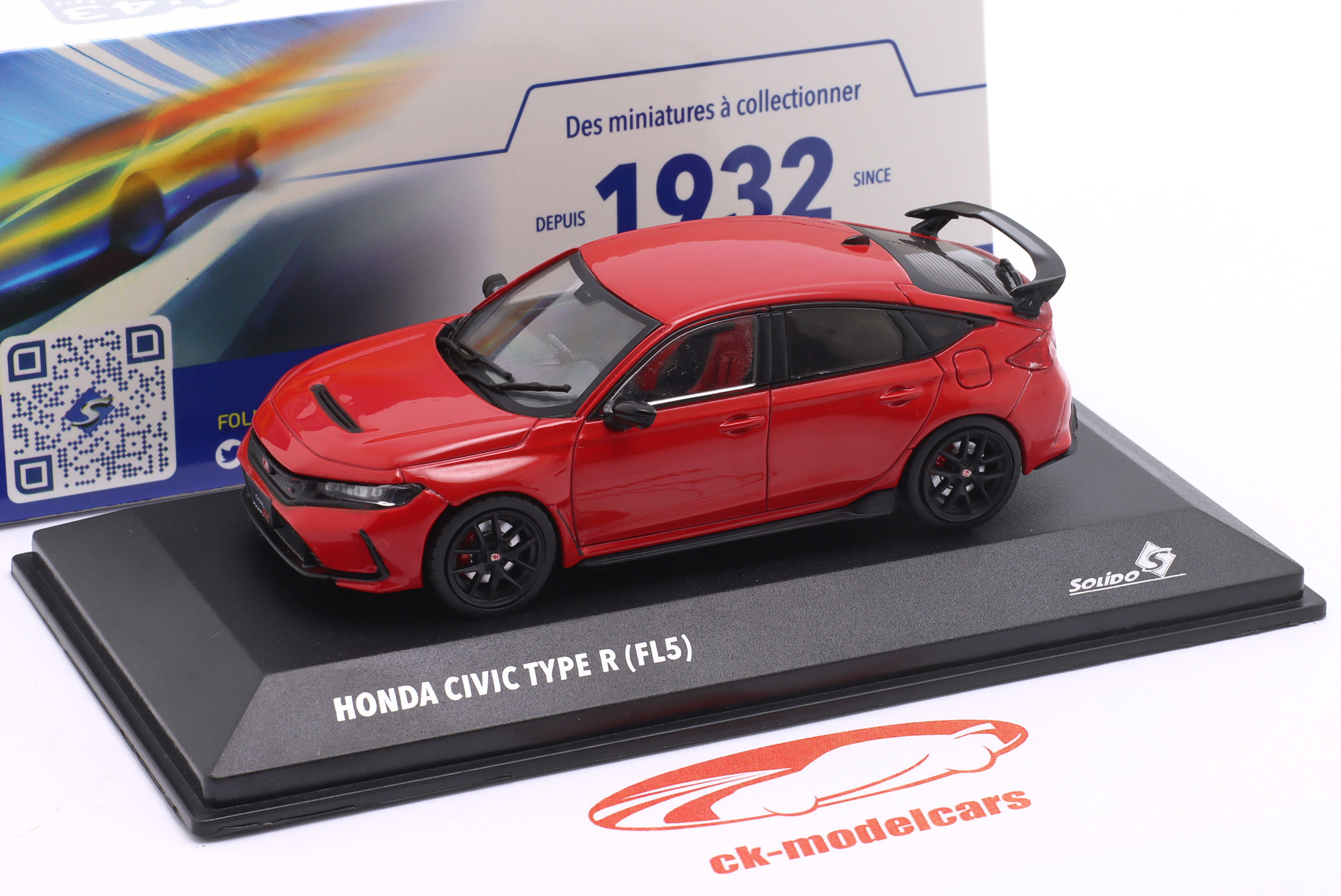 Solido 1:43 Honda Civic Type R (FL5) 建設年 2022 ラリー 赤