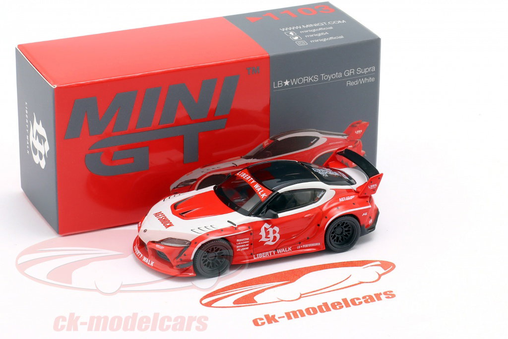 True Scale 1:64 Toyota GR Supra LB-Works 2025 red / white MGT01103