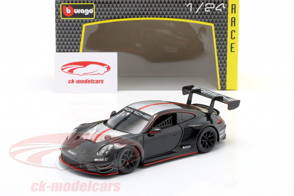 Bburago 1:24 Porsche 911 GT3 R 黒 / 銀 18-28048 モデル 車 18-28048