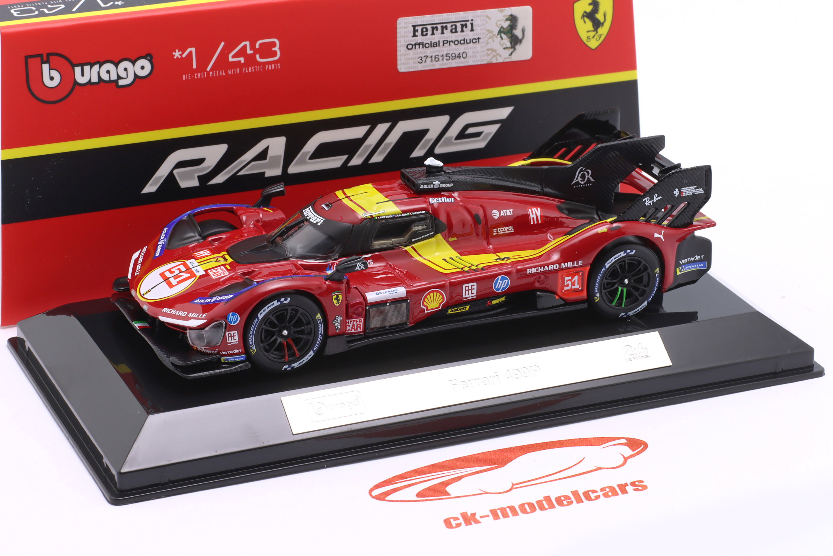 ミニカー Ferrari F50 499P LANCER porsche RWB etc Bburago 1:43 Ferrari 499P #51 3rd 24h LeMans 2025 Giovinazzi