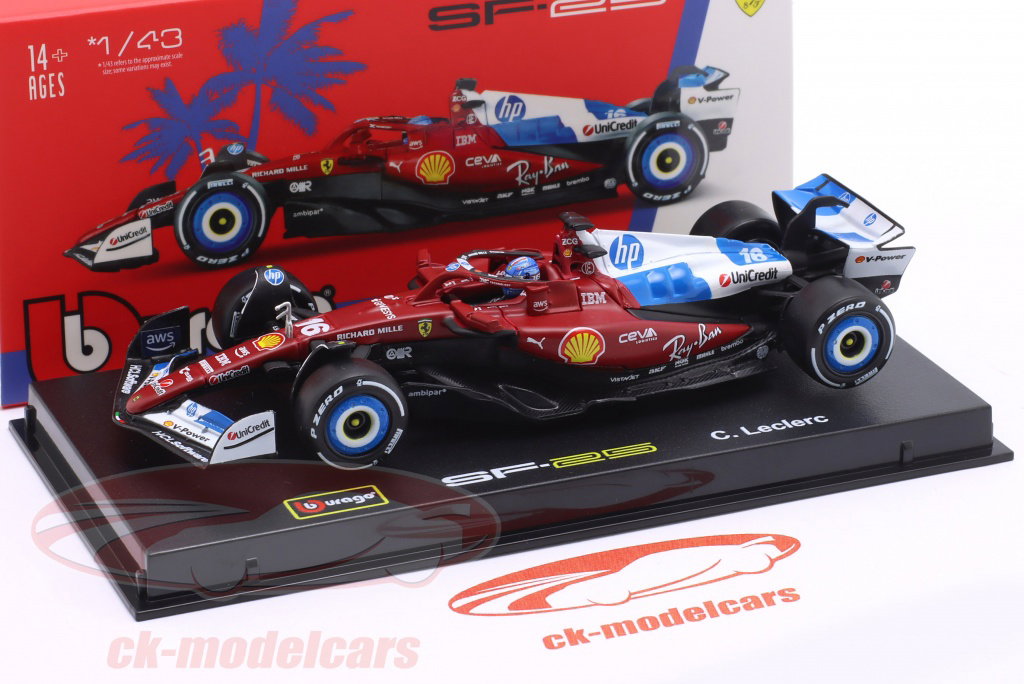 Bburago 1:43 Charles Leclerc Ferrari SF-25 #16 7th Miami GP
