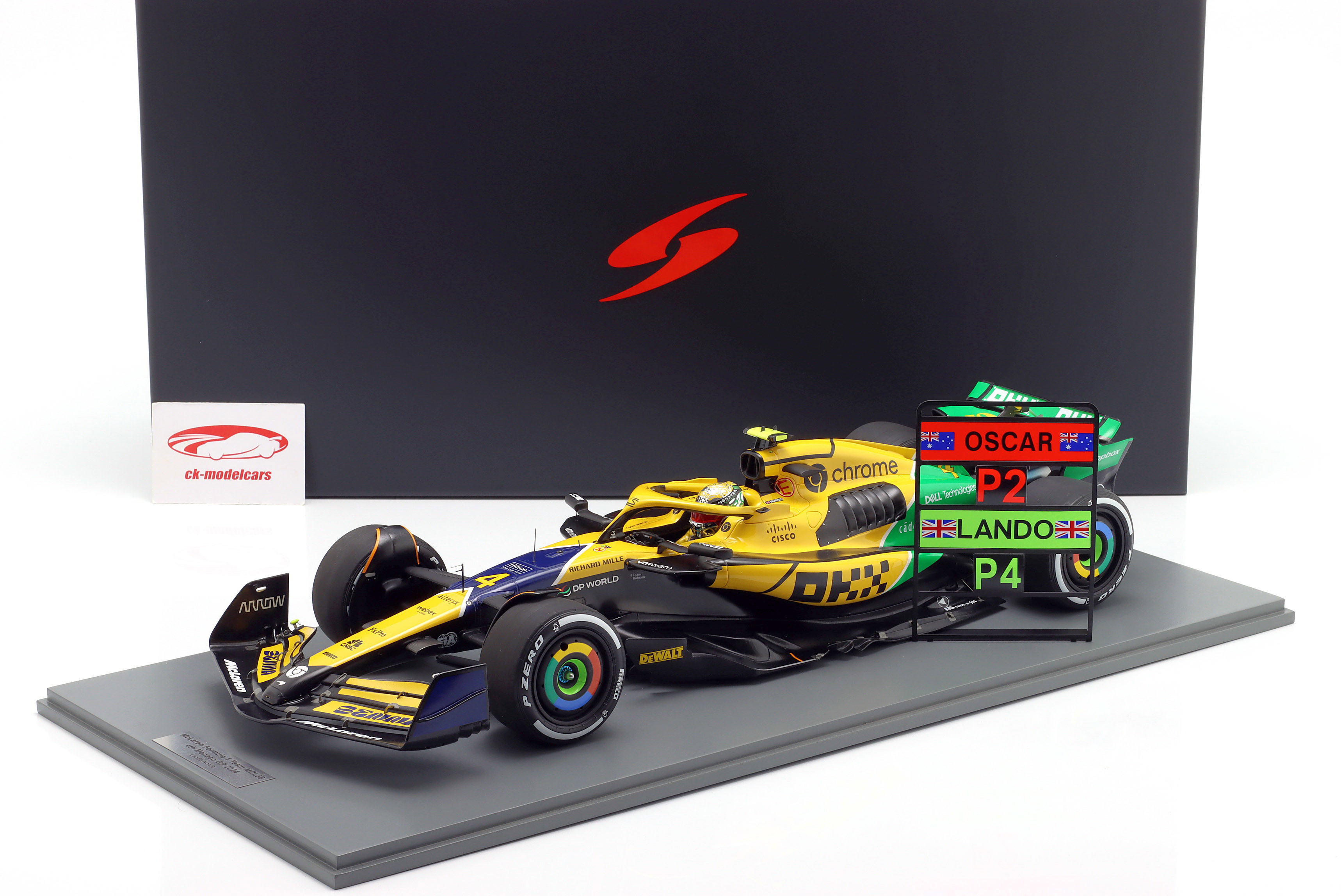 Spark 1:12 Lando Norris McLaren MCL38 #4 4th Monaco GP Formula 1
