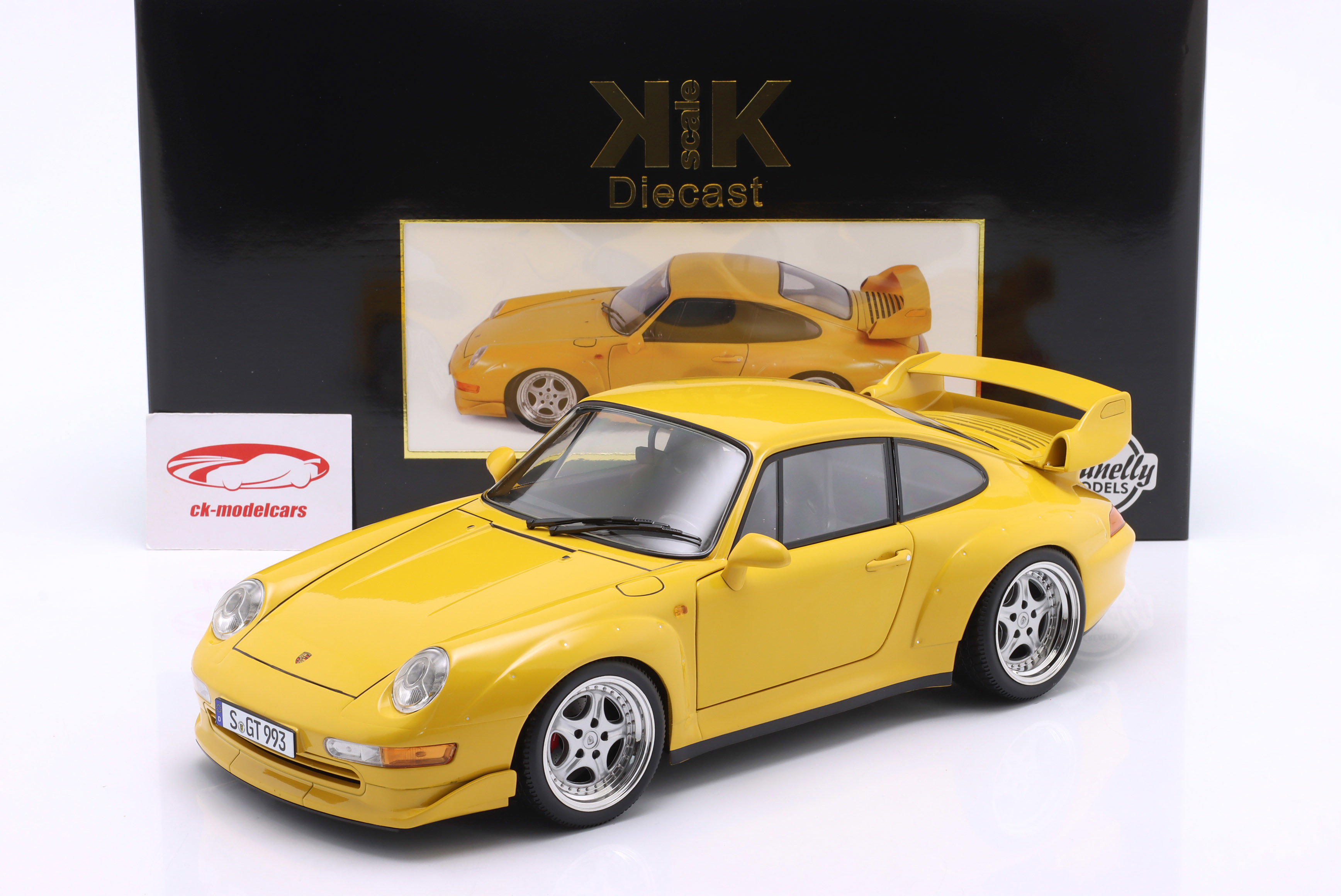 KK-Scale 1:12 Porsche 911 (993) GT2 Year 1996 yellow / Speedline