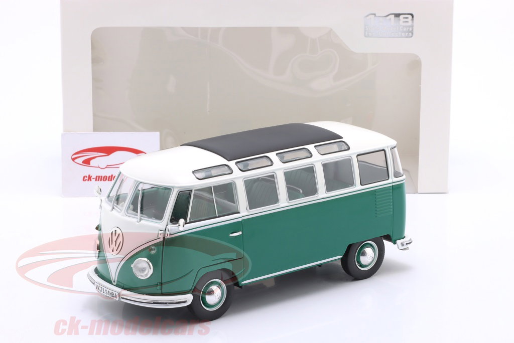 Solido 1:18 Volkswagen VW T1 Samba Bus 建設年 1962 緑 / 白