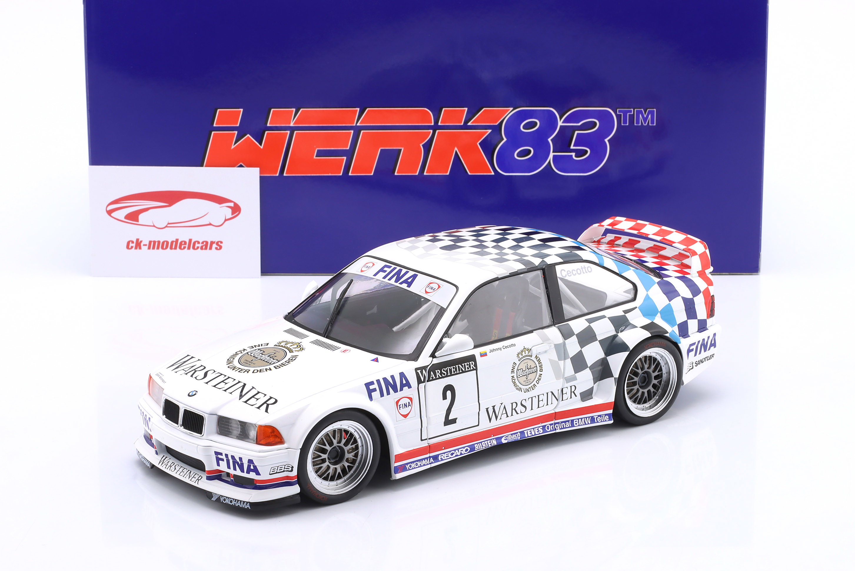 WERK83 1:18 BMW M3 E36 GTR #2 ADAC GT-Cup チャンピオン 1993 Johnny