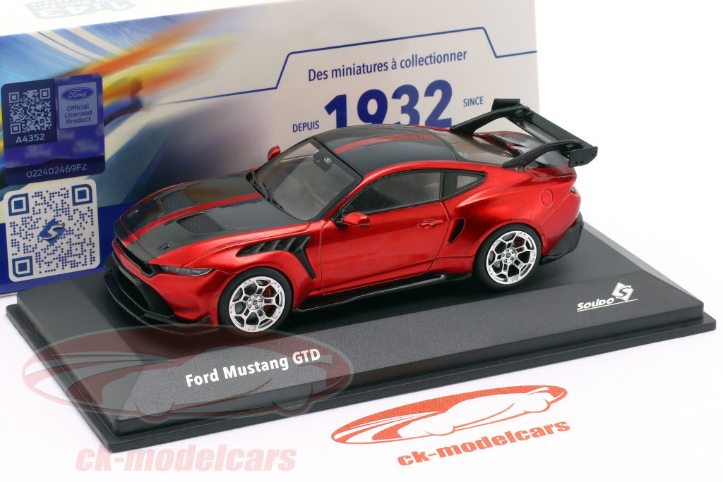 Solido 1:43 Ford Mustang GTD 建設年 2025 赤 メタリック / 黒