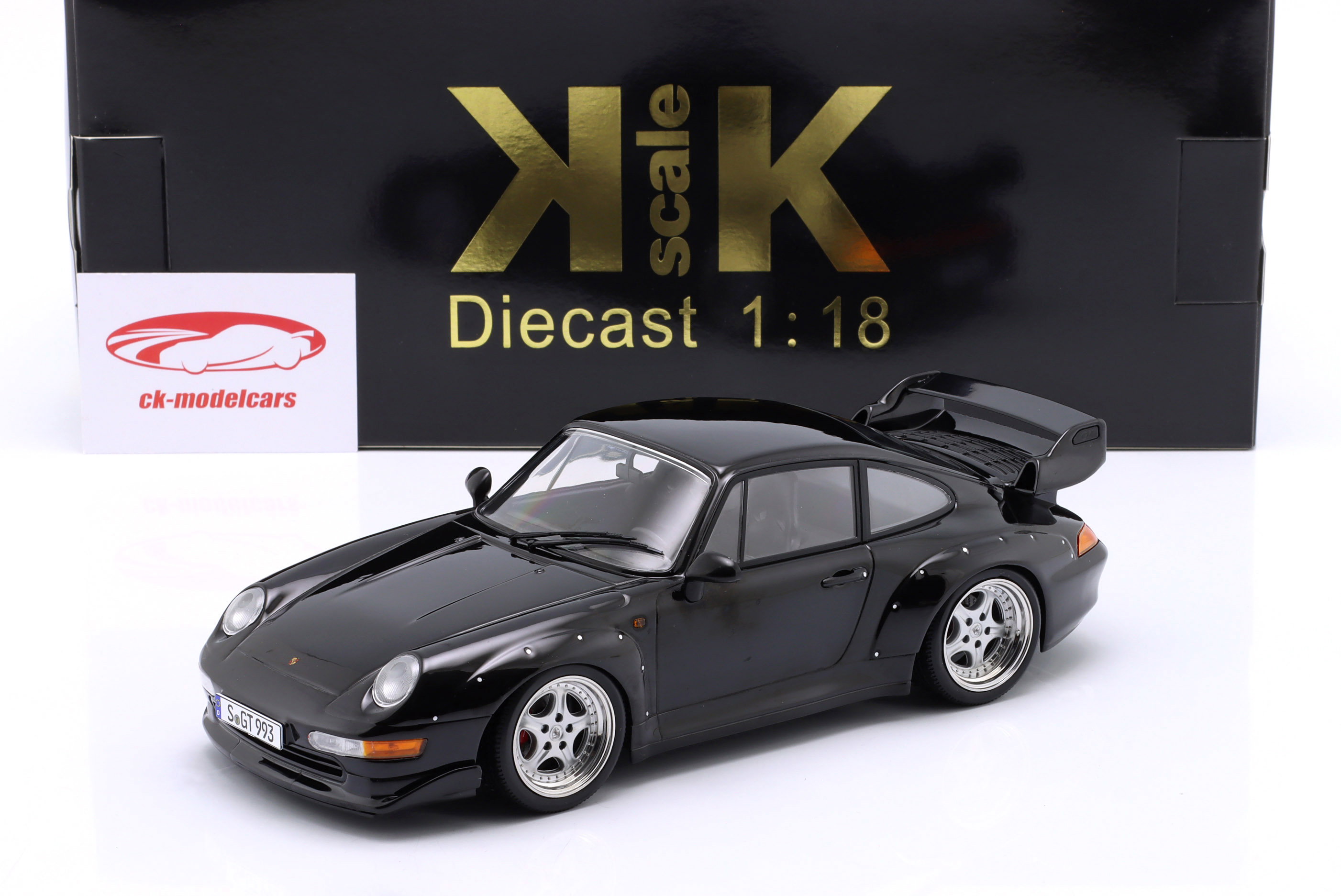 KK-Scale 1:18 Porsche 911 (993) GT2 建設年 1996 黒 / Speedline 