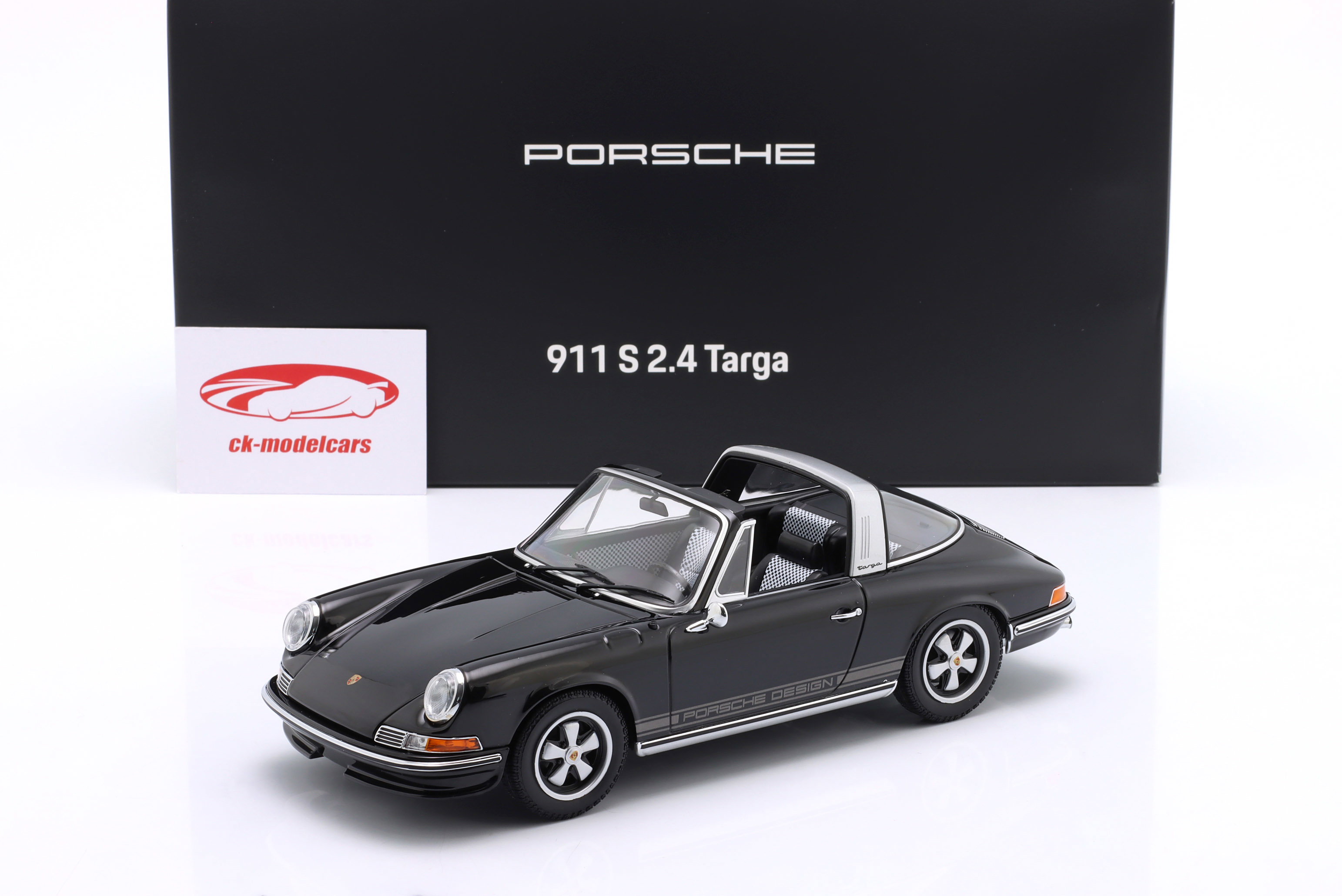 Spark 1:18 Porsche 911 S 2.4 Targa 50 年 Porsche デザイン 黒
