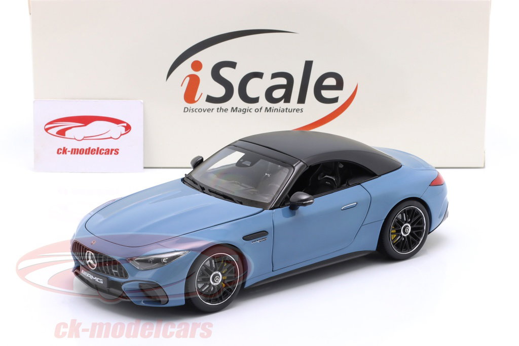 iScale 1:18 Mercedes-Benz SL63 AMG 4Matic+ year 2021 light blue