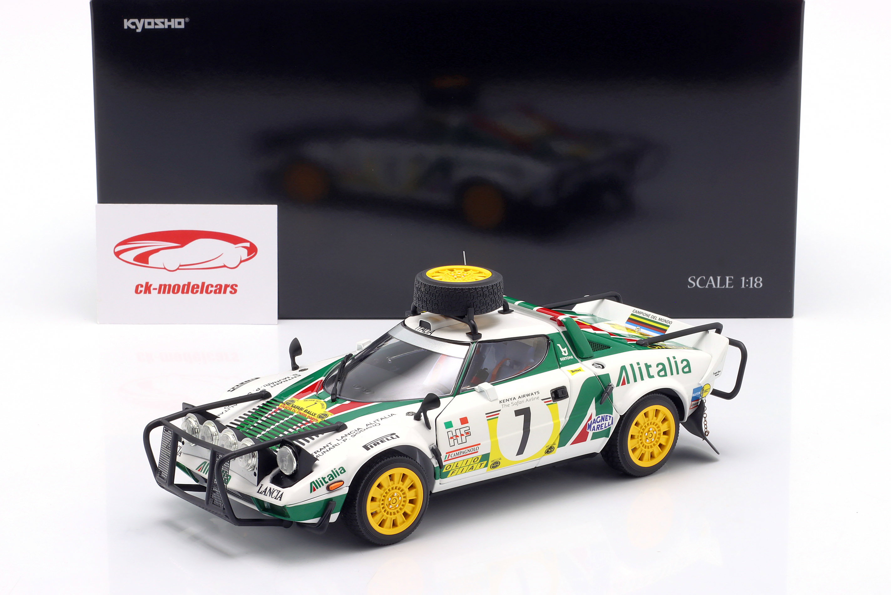 Kyosho 1:18 Lancia ストラトス HF #7 3番目 Safari Rallye 1977