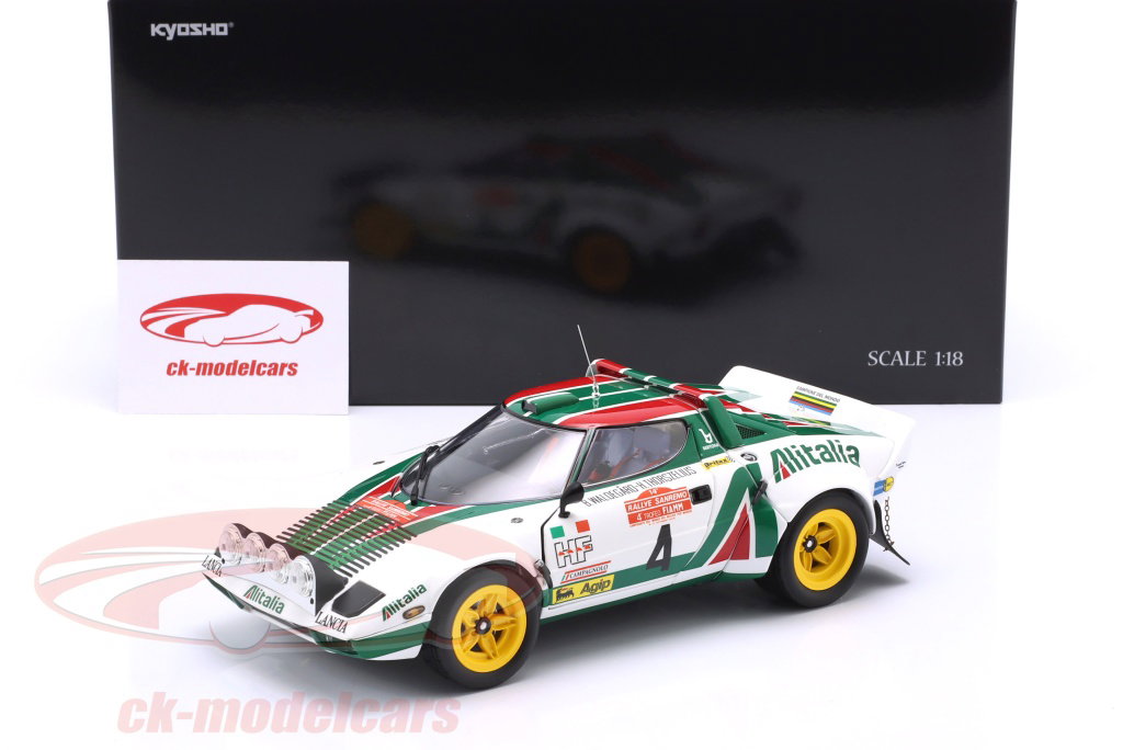 Kyosho 1:18 Lancia Stratos HF #4 2nd Rallye SanRemo 1976 Munari
