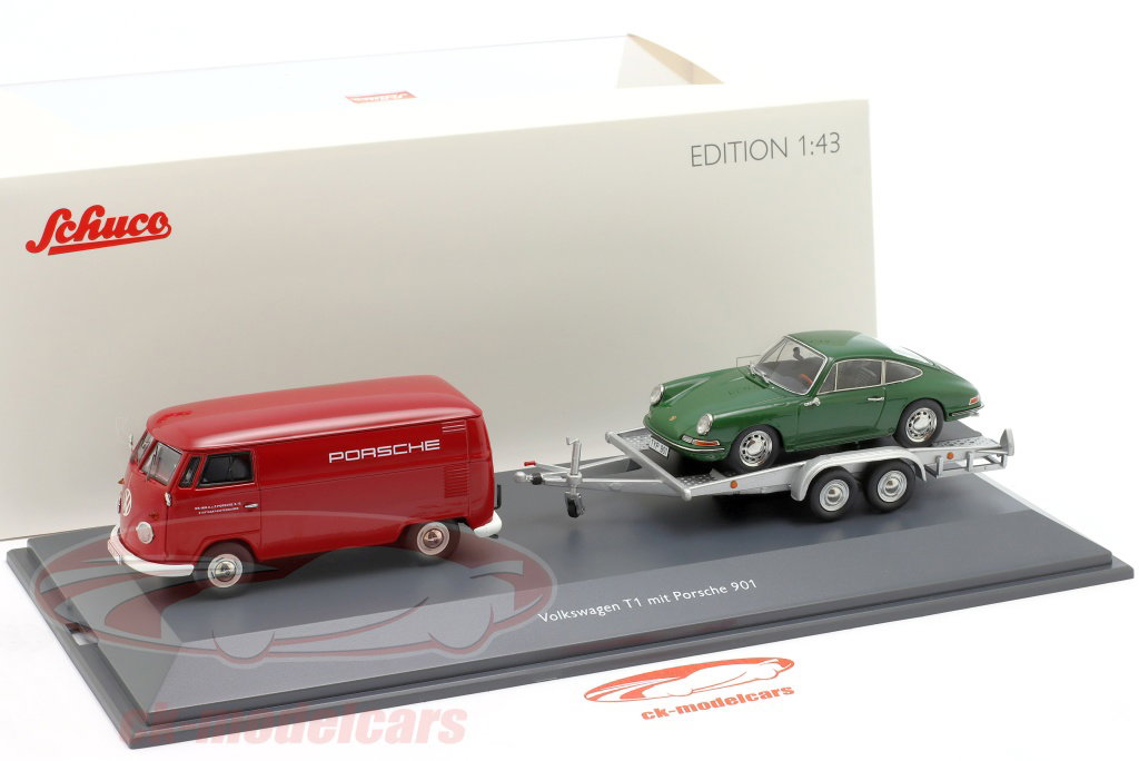 1/43 schuco シュコー　フォルクスワーゲンT1 3台セット Schuco 1:43 3-Car Set: Volkswagen VW T1 パネルバン と トレーラー