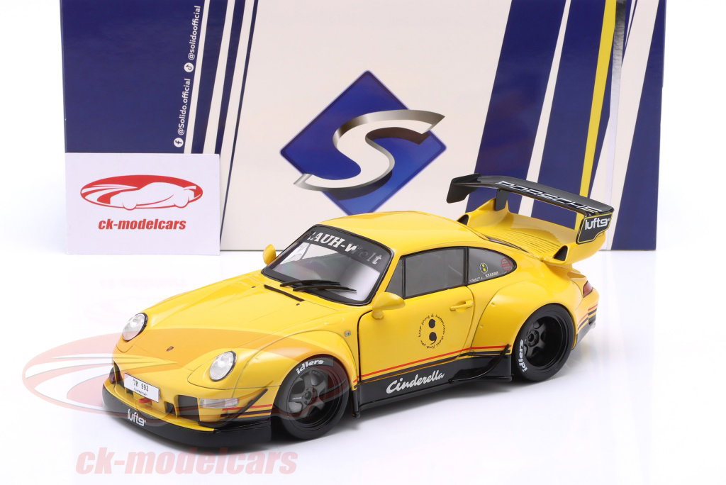 RWB Cinderella イエロー 1/18 ミニカー Solido 1:18 Porsche 911 (993) RWB Rauh-Welt Cinderella 2020 yellow
