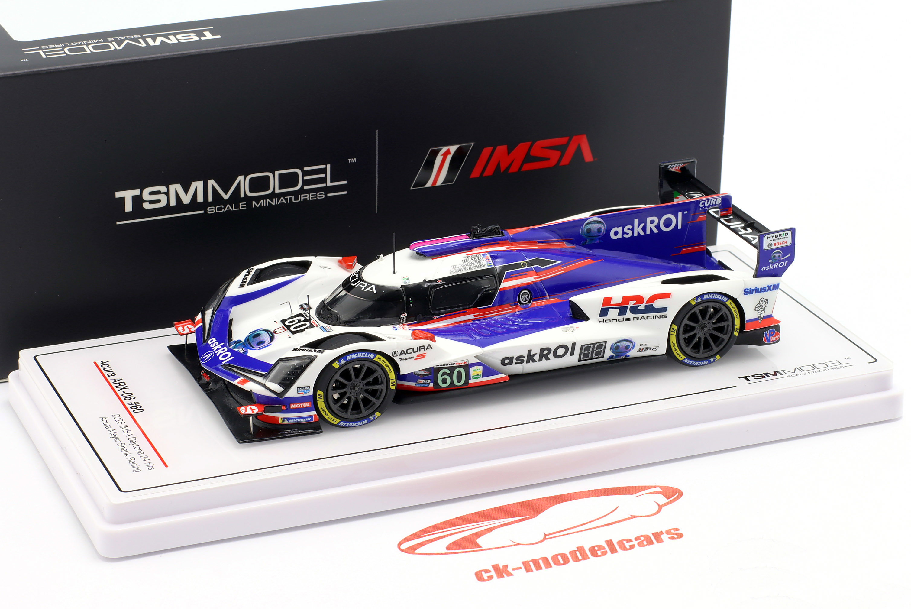 True Scale 1:43 Acura ARX-06 #60 2nd 24h Daytona 2025 Acura Meyer