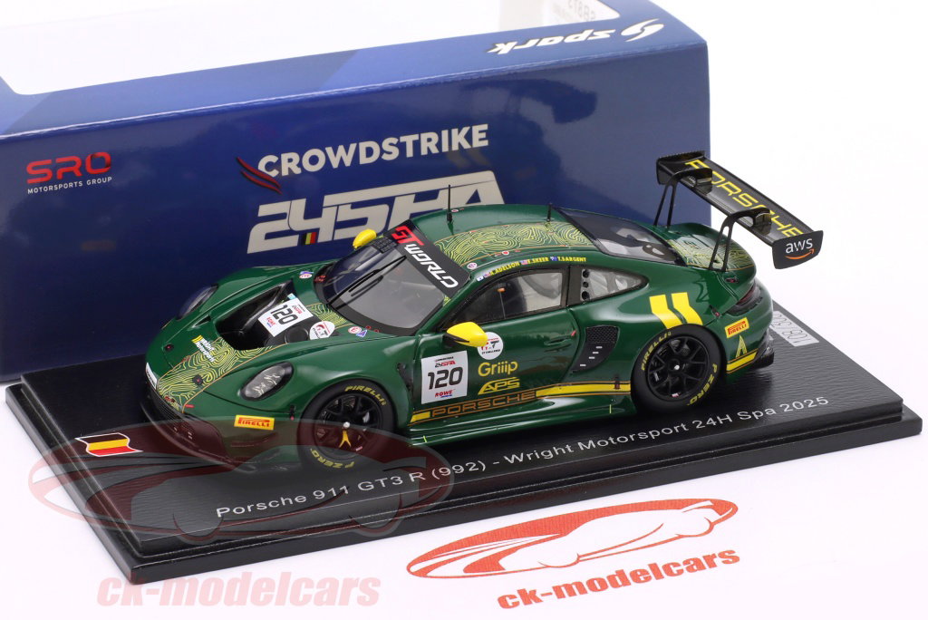 1/43 Porsche 911 GT3 R 2019 スパ24時間 優勝車 Spark 1:43 Porsche 911 GT3 R #120 24h Spa 2025 Wright Motorsports