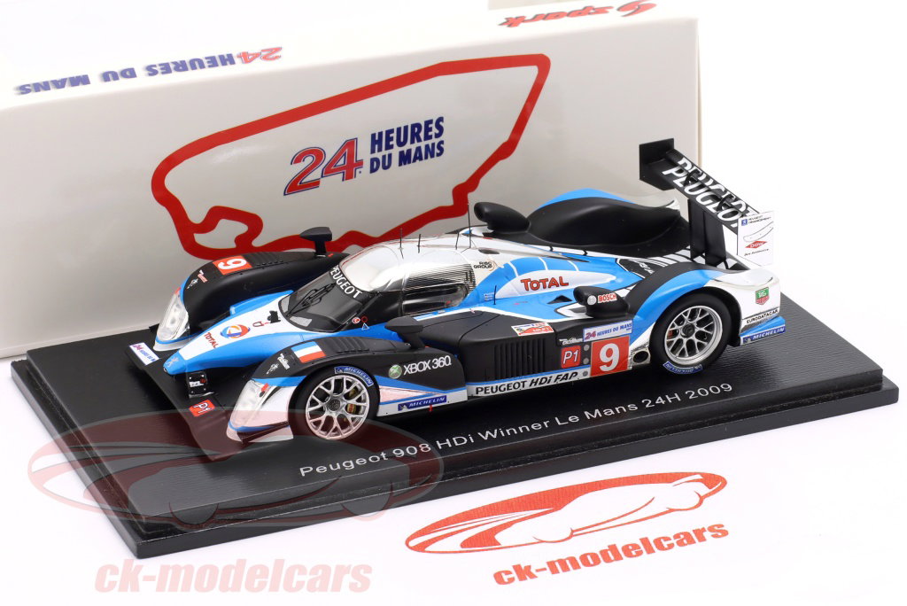 Spark 1:43 Peugeot 908 HDi #9 winner 24h LeMans 2009 Wurz, Brabham