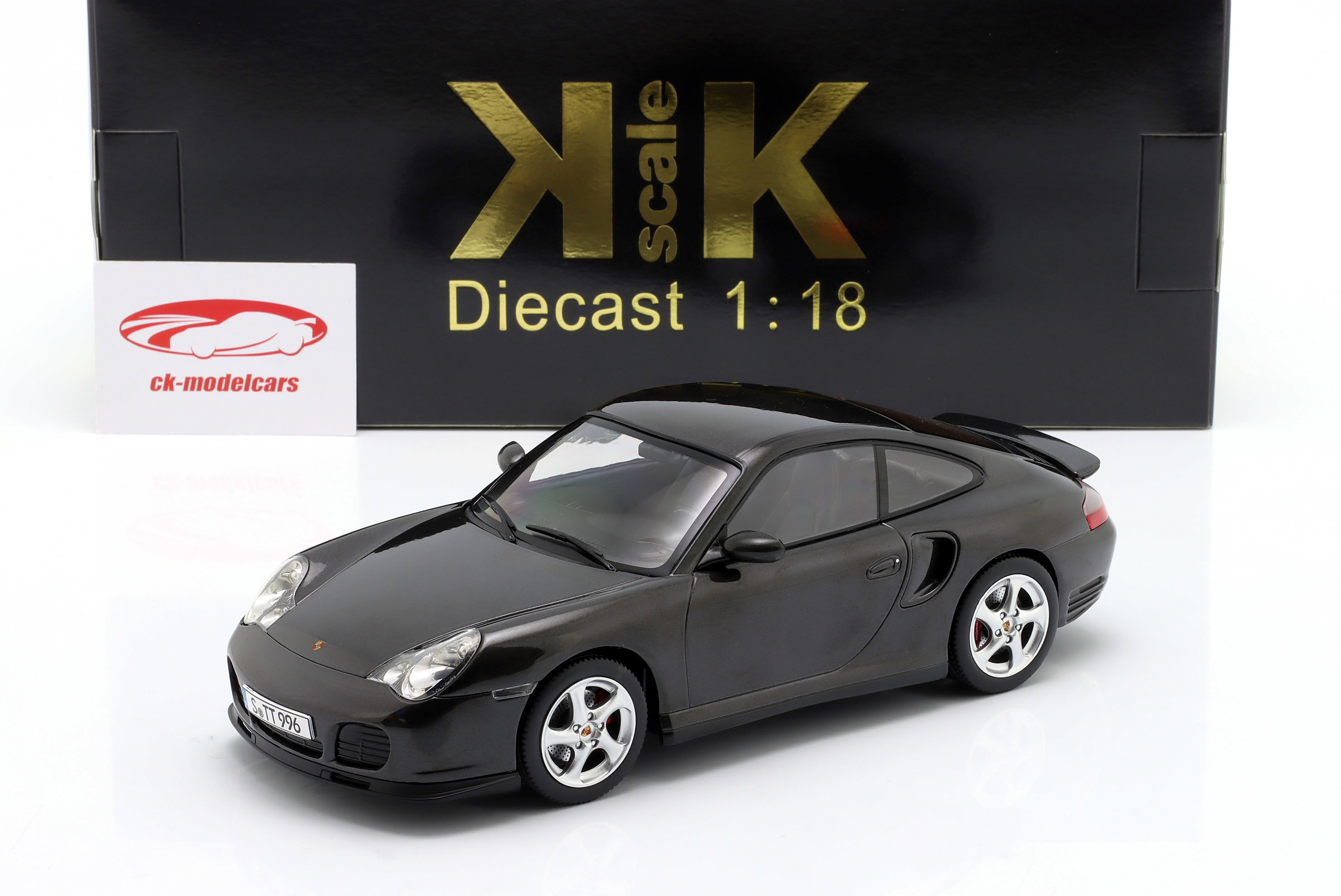 ミニカー Porsche 911 Twin Turbo 1/18 KK-Scale 1:18 Porsche 911 (996) Turbo year 2000 black metallic