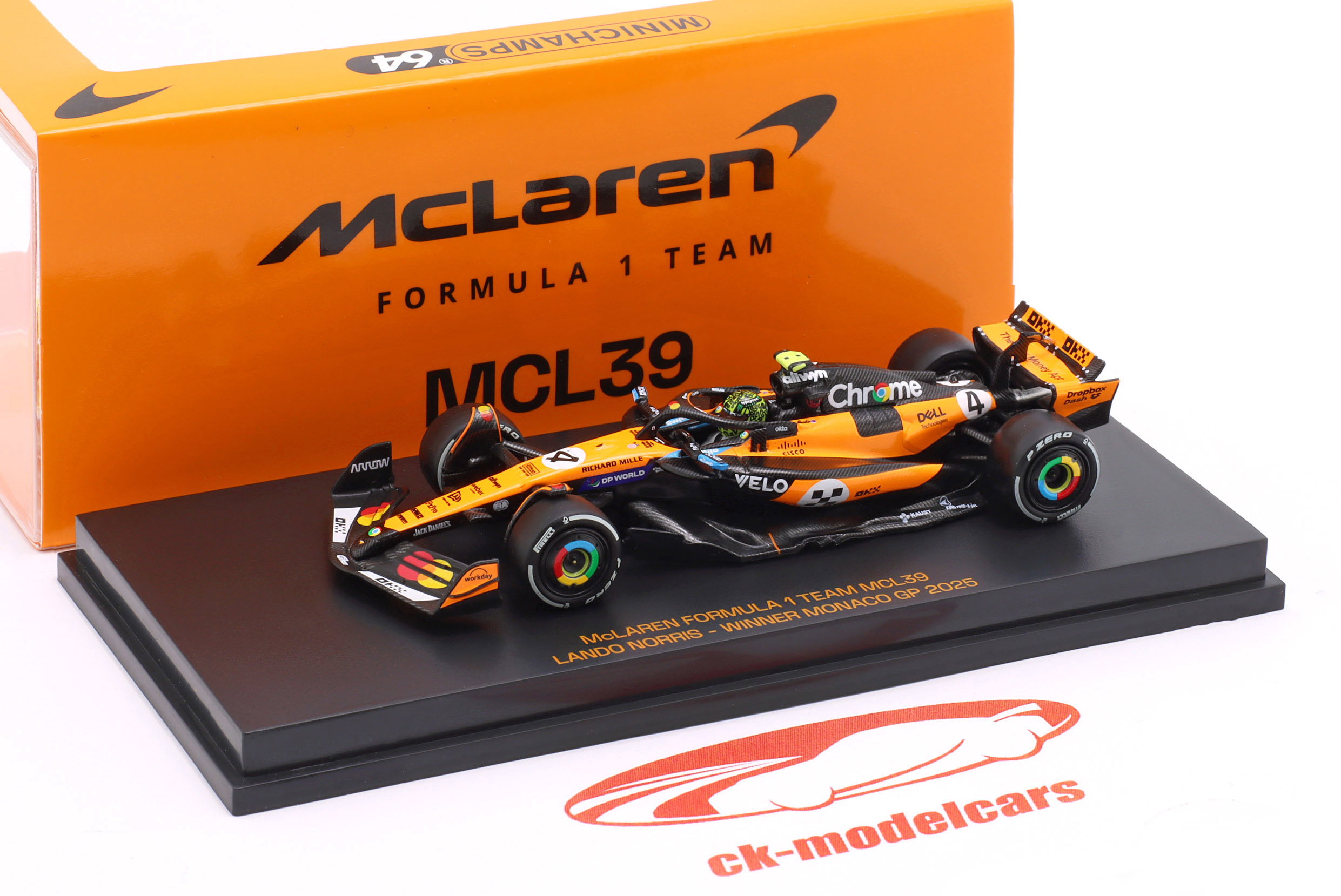 Minichamps 1:64 Lando Norris MCL39 #4 勝者 モナコ GP 式 1 世界
