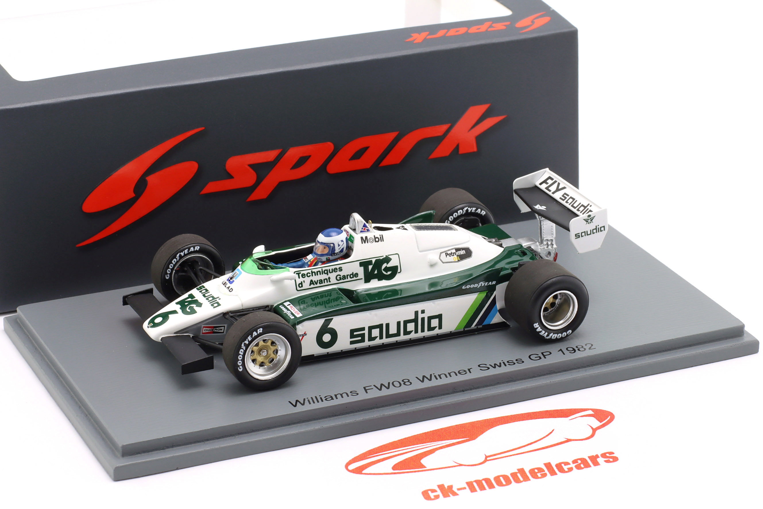 Spark 1:43 Keke ロズベルグ Williams FW08 #6 勝者 スイス GP 式 1