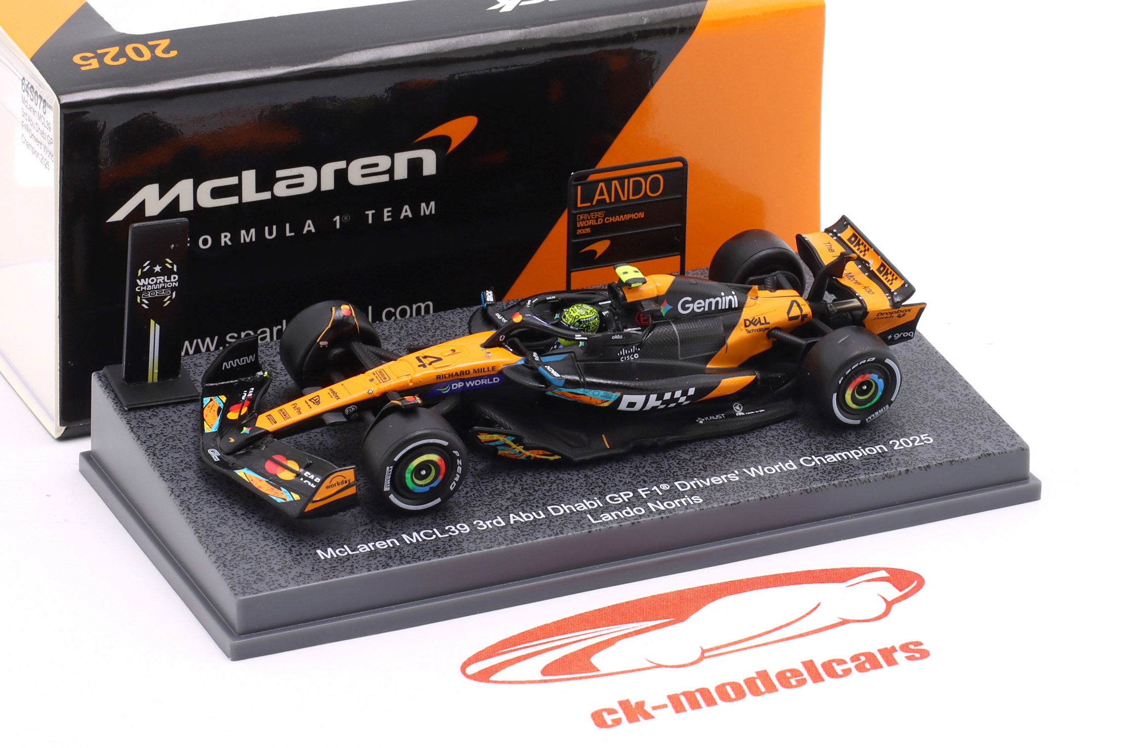 Spark 1:64 Lando Norris McLaren MCL39 #4 3rd Abu Dhabi GP Formula