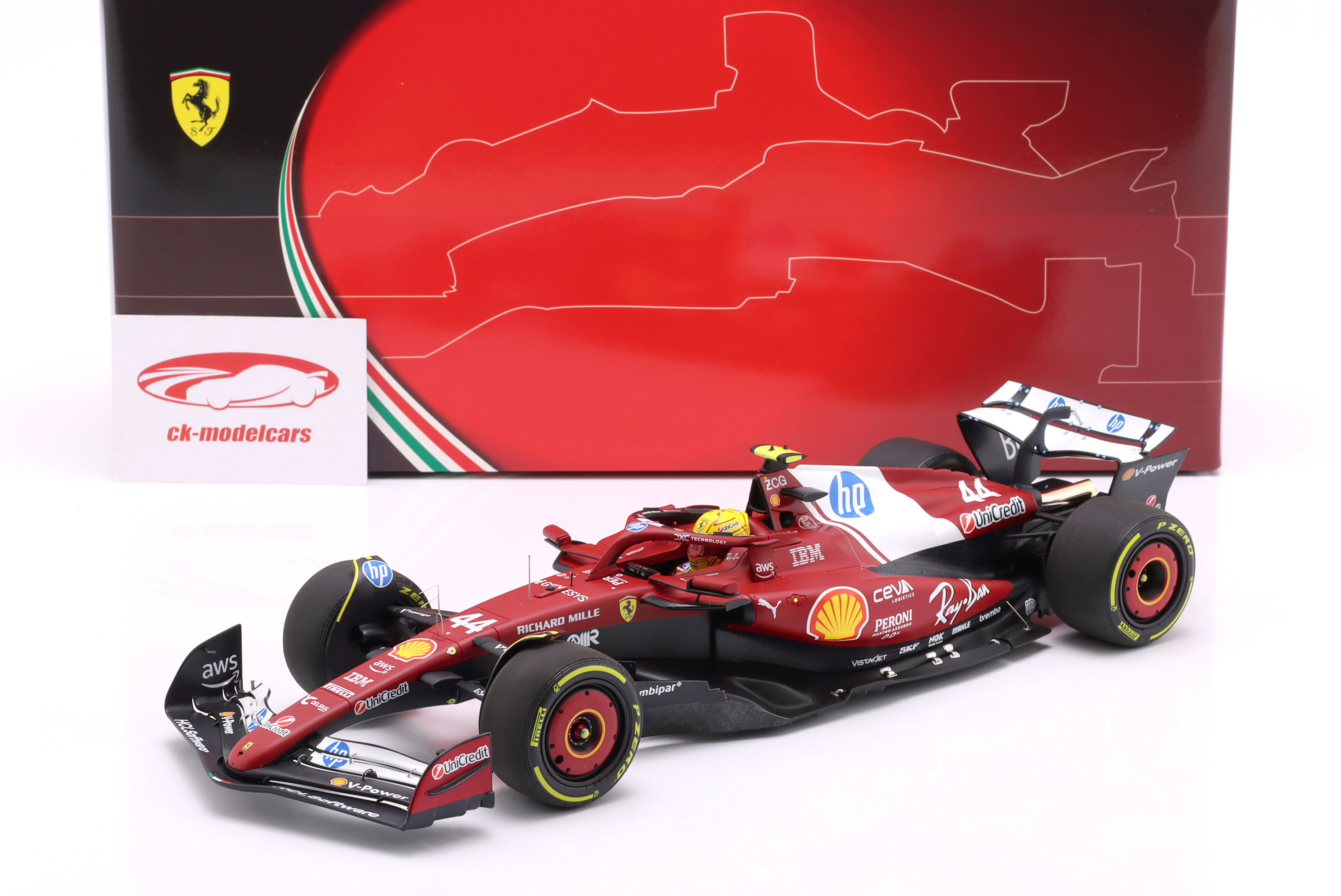 BBR Models 1:18 Lewis Hamilton Ferrari SF-25 #44 勝者 スプリント