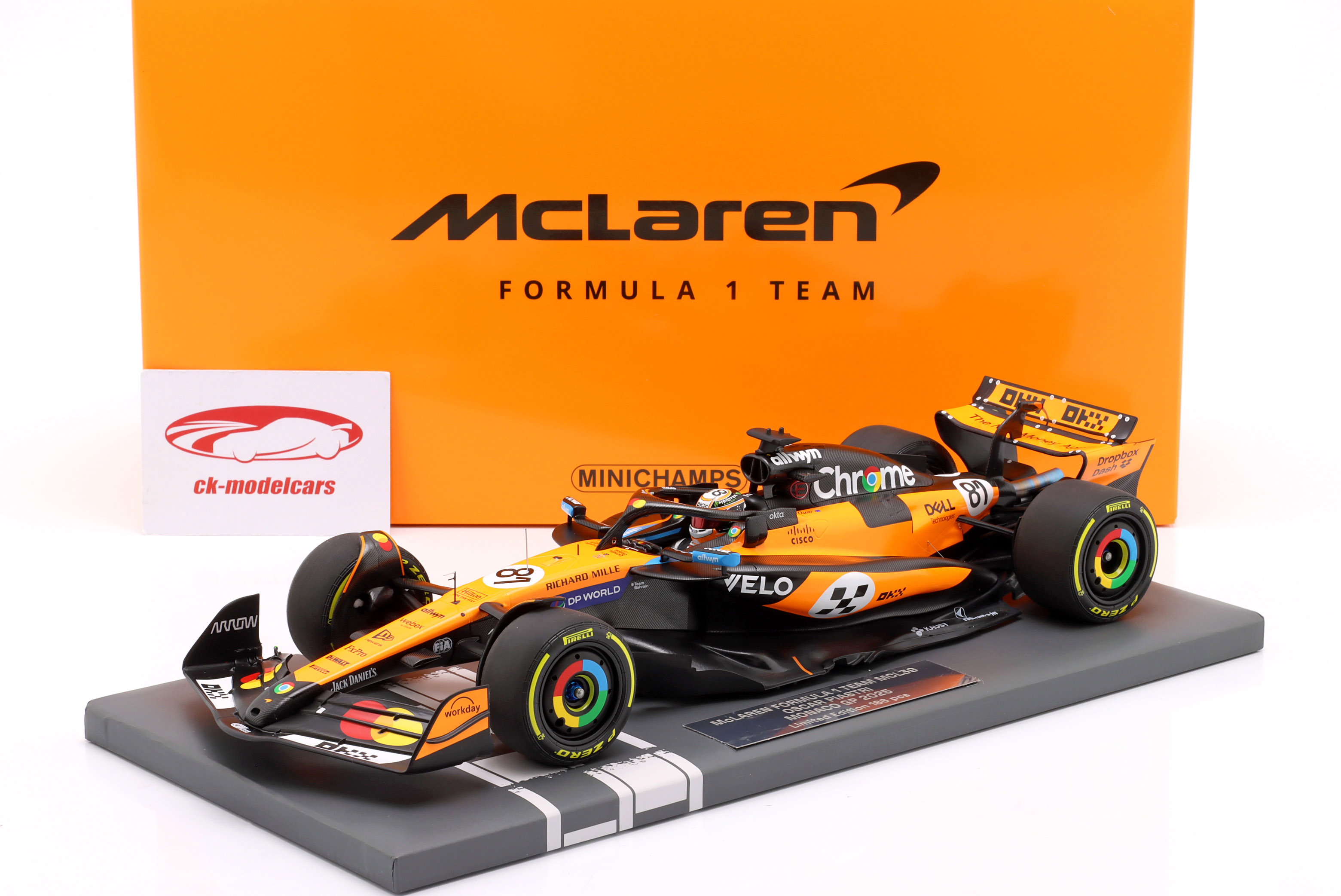 Minichamps 1:18 Oscar Piastri McLaren MCL39 #81 3番目 Monaco GP 式
