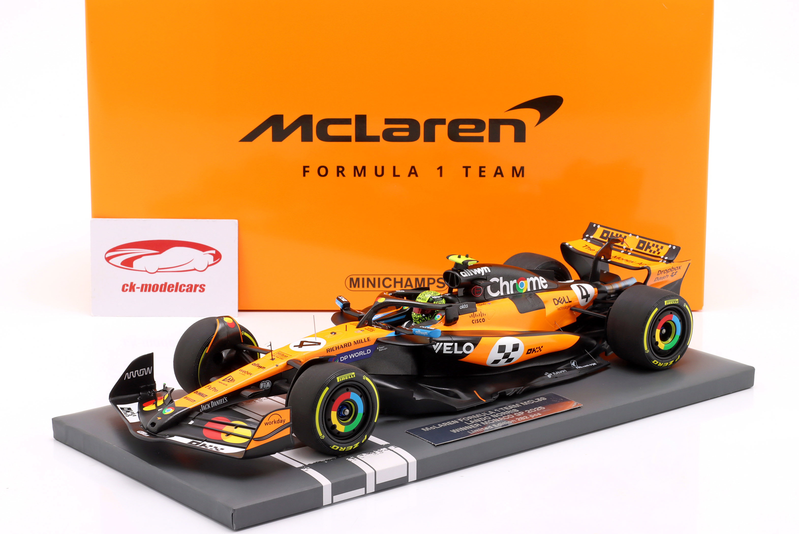 Minichamps 1:18 Lando Norris McLaren MCL39 #4 勝者 Monaco GP 式 1