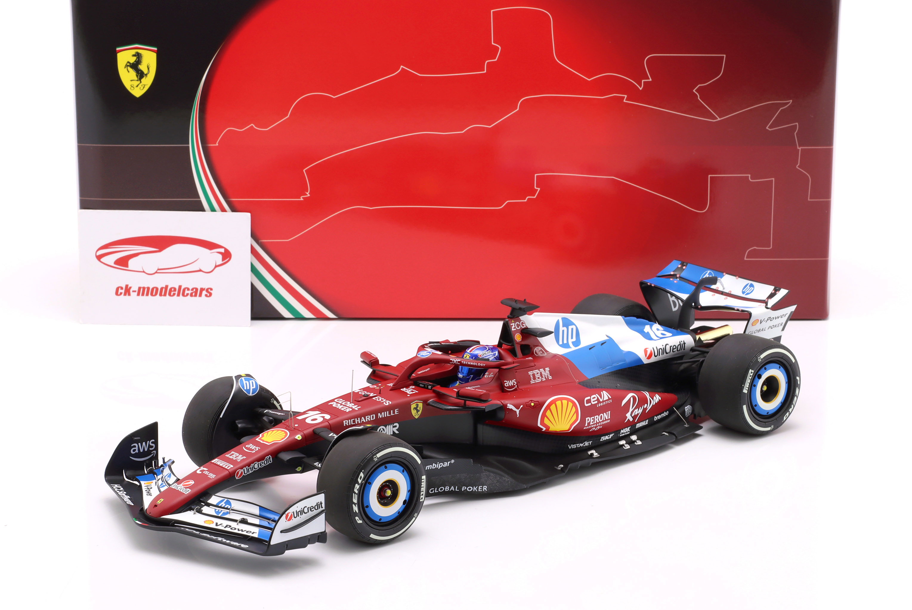 BBR Models 1:18 Charles Leclerc Ferrari SF-25 #16 Miami GP Formula