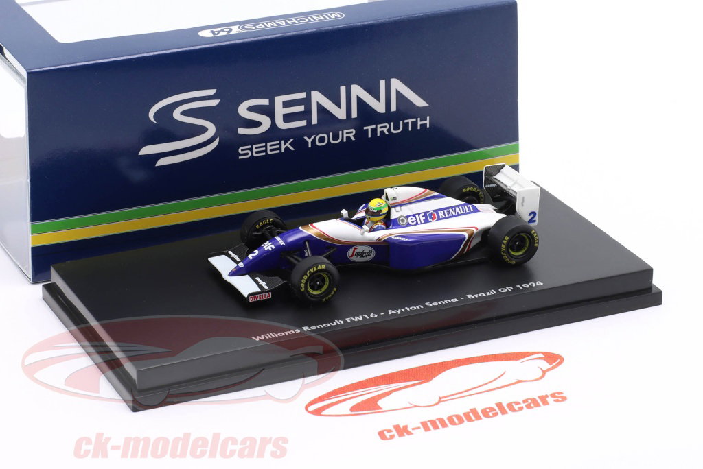 Minichamps 1:64 Ayrton Senna Williams FW16 #2 Brazilian GP Formula