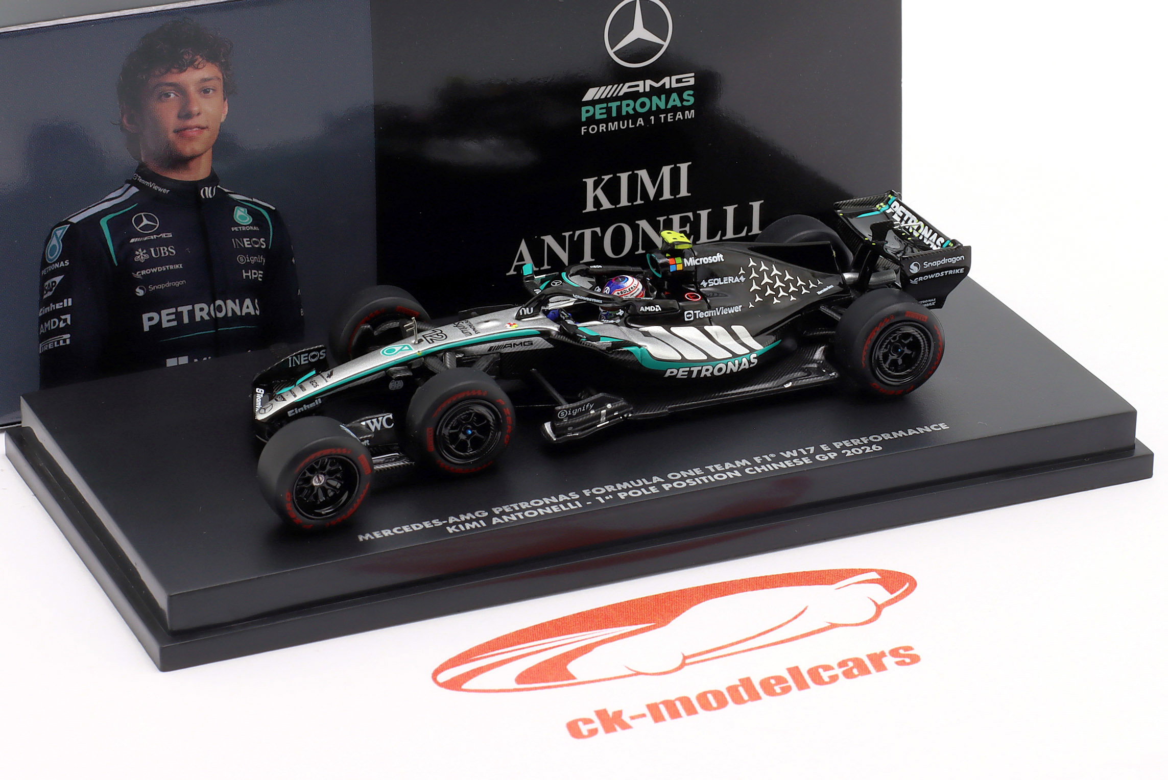 Minichamps 1:64 Kimi Antonelli Mercedes-AMG F1 W17 #12 勝者 中国