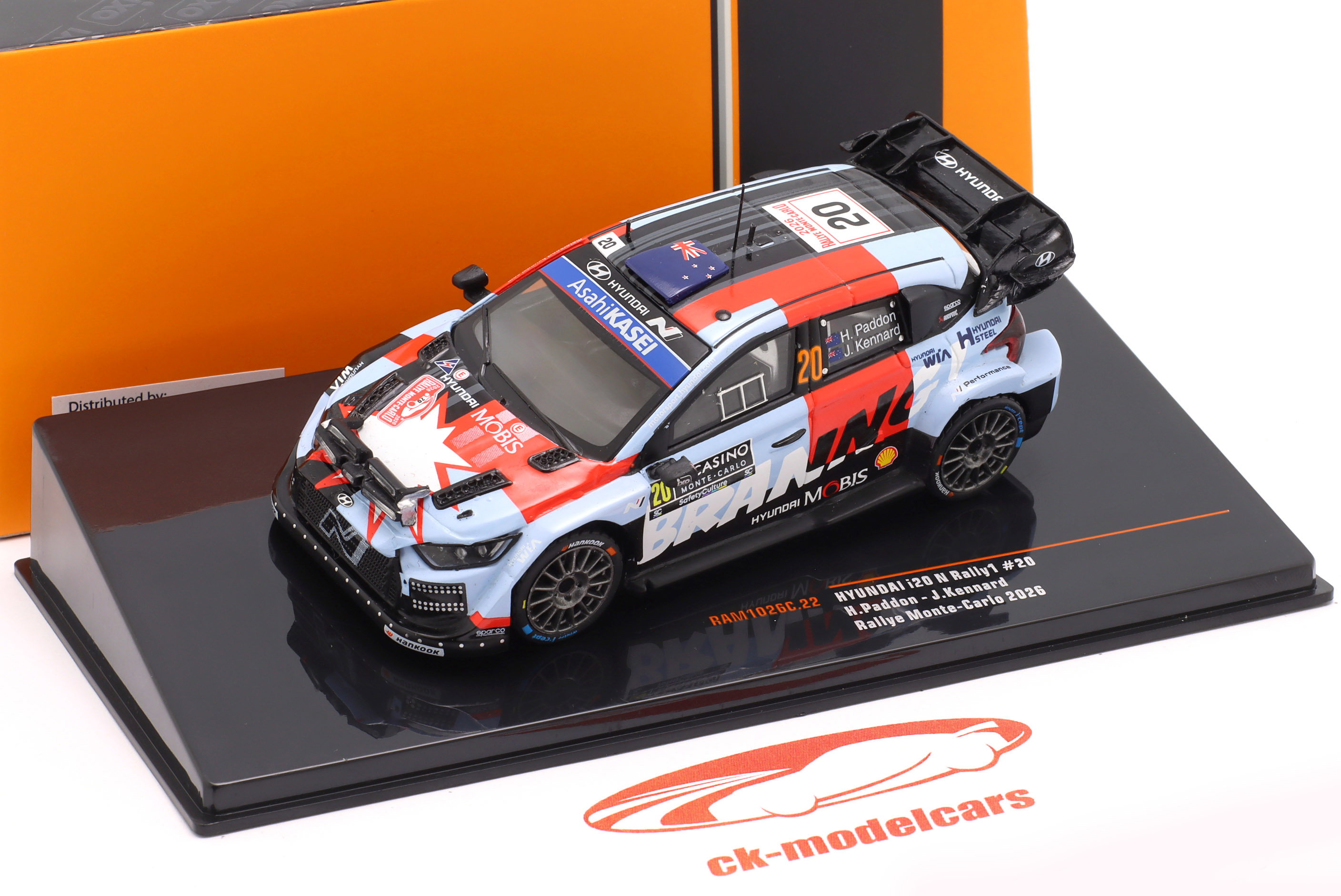 ミニカー Hyundai i20 N Rally1 Monte Carlo 2026 Ixo 1:43 Hyundai i20 N Rally1 #20 Rallye Monte Carlo 2026 Paddon