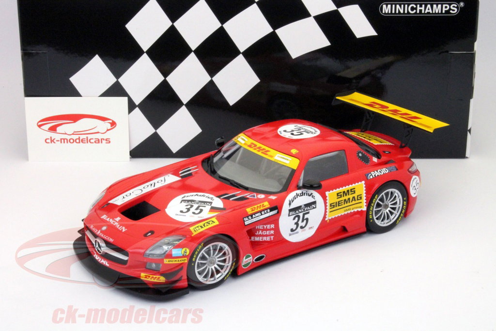 Minichamps 1:18 メルセデスベンツSLS AMG GT3ブラックファルコン＃35