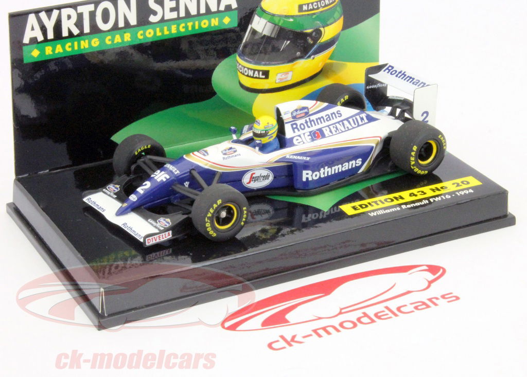 ミニカー WILLIAMS RENAULT FW16 AYRTON SENNA 1994 Formula 1 Williams Renault FW16 Ayrton Senna Brazil GP 1994