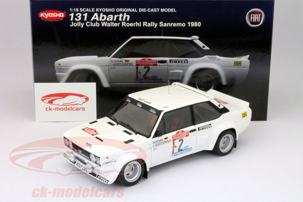 Kyosho 1:18 Fiat 131 Abarth #2 Rally Sanremo 1980 Röhrl