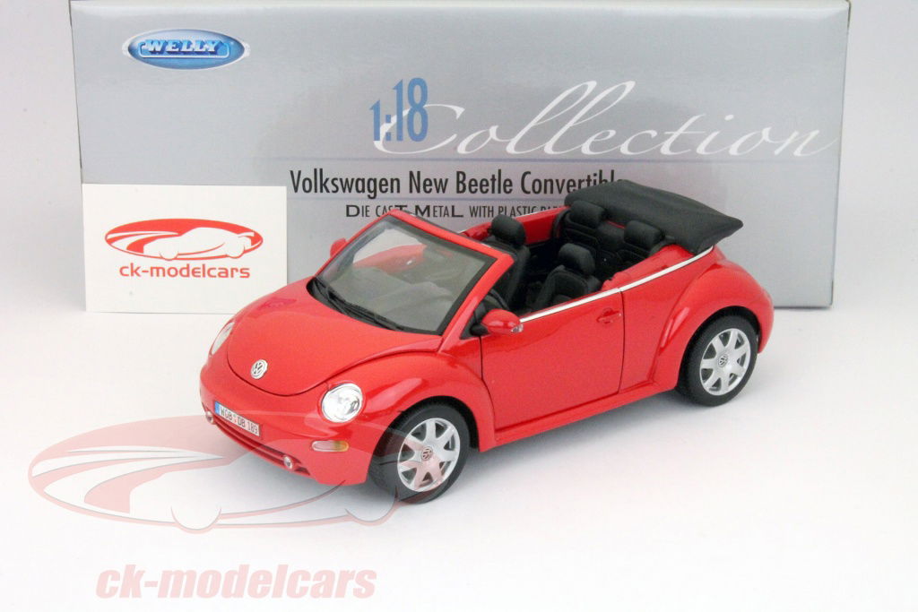 Welly 1:18 Volkswagen VW New Beetle convertible red 75280