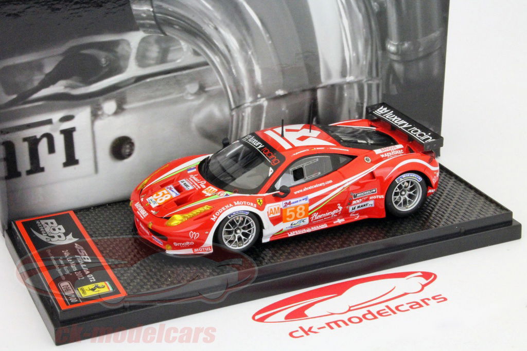 BBR Models 1:43 Ferrari 458 Italia GT2 GTE AM #58 24h LeMans