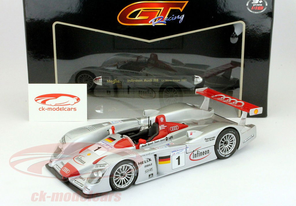 Maisto 1:18 Audi R8 #1 Winner 24h LeMans 2001 Biela