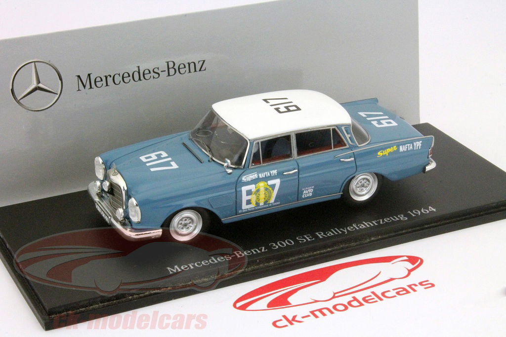 Spark 1:43 Mercedes-Benz 300 SE #617 rally car in 1964 light