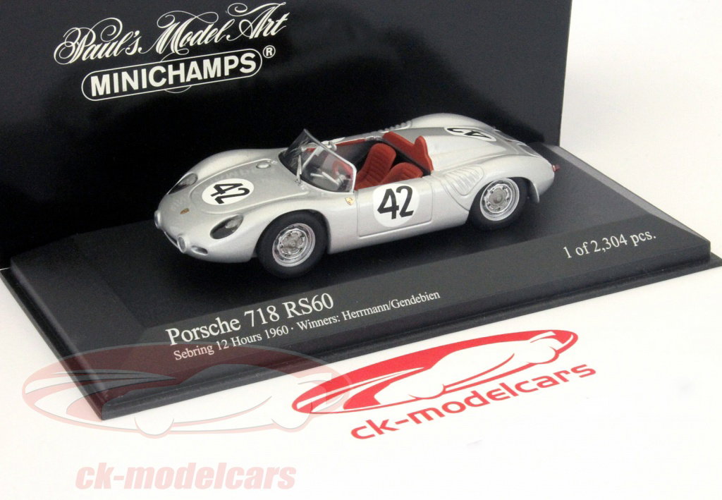 Minichamps 1:43 Porsche 718 RS60 #42 Sebring 12h 1960 Herrmann