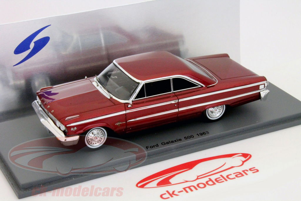 Ford Galaxie 500 1963 バーガンディ 1/43 Spark 1:43 フォードギャラクシー500 1963赤 S2957 モデル 車