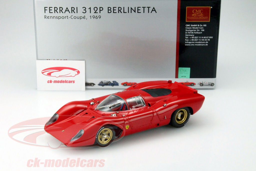 CMC 1:18 Ferrari 312P Berlinetta レーシングクーペ 年 1969 赤